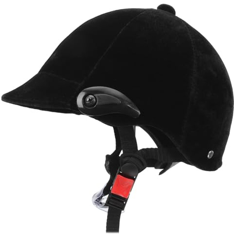 JEWEDECO Casque D'équitation et Rembourrage Amovible pour Garçon et Filles en Polypropylène Noir Léger Ventilation Complète pour Équitation et Scooter