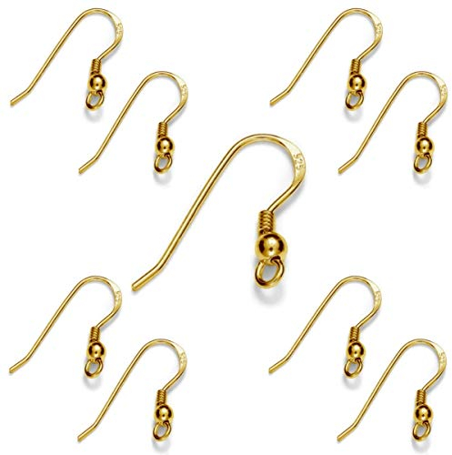 My-Bead 5 Paar Damen Ohrhänger gold 18mm 925 Sterling Silber 24K vergoldet in Juweliers- Qualität DIY