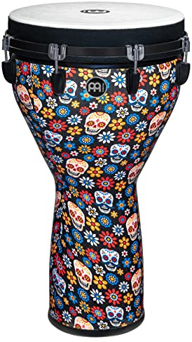 Meinl Percussion Jumbo Djembe Instrument - Sehr große Handtrommel - Mechanisches Stimmsystem - Durchmesser 14 Zoll - Kunststoff, Mehrfarbig (JD14DA)
