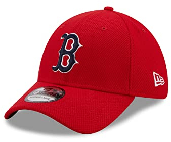New Era Boston Red Sox Baseball Cap 39Thirty gebogener Schirm rot Teamlogo Kappe Hut Stretch - M - L