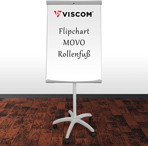 Flipchart MOVO mit Rollenfuß - magnetische Oberfläche - vielseitig einsetzbar - mobiles Whiteboard mit Stativ - höhen-verstellbar
