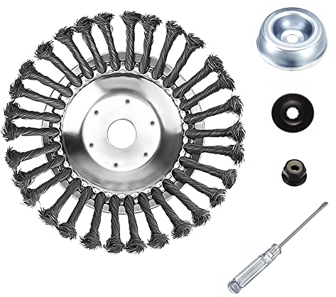 Unkrautbürste Freischneider 25,4 mm, Unkrautbürste Wildkrautbürste für Motorsense Freischneider zur Effektiven Unkrautentfernung Rasentrimmer 8 Zoll