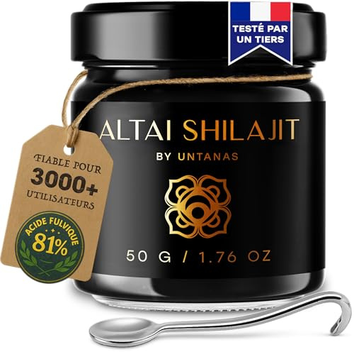 Resina de Shilajit Original del Altai – 50 g Shilajit Puro – Alta Concentración de Ácido Fúlvico – Rico en Minerales – Probado en Laboratorio – Calidad Oro