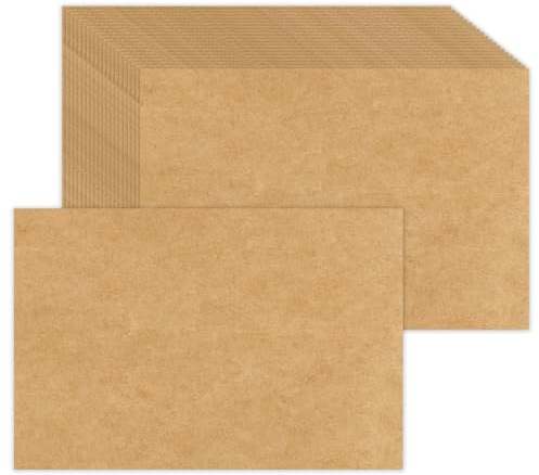 4 x 6 tomma kraftkort (set med 100) – tjocka, tunga kortlager för vykort, fotopappersinbjudningar, hälsning, notering, tack, indexkort – enkelt för att skriva, stämpling, tryck, konst,