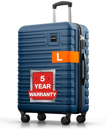Travely Polycarbonat Koffer Groß 67cm L - 60L Innenvolumen - sehr robuster Hartschalenkoffer mit sanften Rollen & TSA Schloss, Reisekoffer, Handgepäck Koffer, Reisekoffer mit Rollen