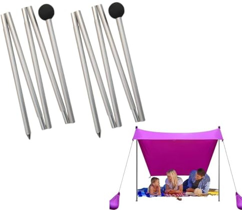 Generico Pali Tenda Campeggio Pali per Tenda da Spiaggia Pali Telescopici per Tenda Ombreggiante 2 Pali Pieghevoli in Lega di Alluminio per Tenda da Campeggio,Facili da Installare (2,0 M)