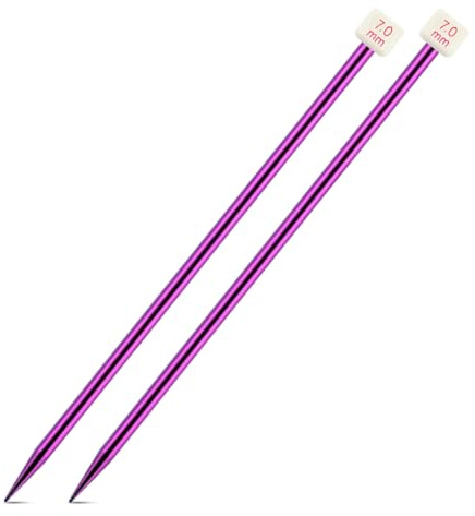 Aiguilles à tricoter de couleur aléatoire - Portable - En aluminium - Pour tissage, bricolage, travaux manuels, fournitures ménagères - 7 mm