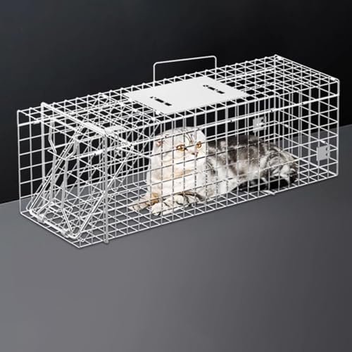 Jaula Trampa For Animales Vivos, Jaula De Acero For Animales Vivos, Jaula Plegable For Roedores, Conejos, Marmotas, Gatos Callejeros Y Ardillas.(66 * 19 * 22cm)