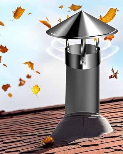 Capot de cheminée de toit rond, protection contre la pluie – Housse universelle pour cheminées en brique et tuyaux de poêle à bois – Compatible avec les conduits d'aération