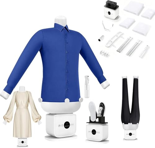 Plancha automática Manos Libres Maniquí de Planchado y Secado Mannequin Dry Tiempo y Temperatura Ajustables,Arrugas y Desodoriza Secado RáPido en 8 Minutos,para Camisas,Zapatos, Pantalones y Faldas