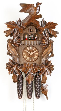 German Cuckoo Clock 8-day-movement Carved-Style 20.00 inch - Authentic black forest cuckoo clock by Hekas