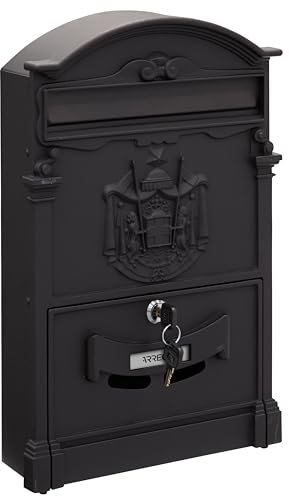 Arregui Residencia D-2151/N Buzón Individual de Aluminio de Estilo Clásico, tamaño M (DIN A4), Negro