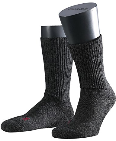 FALKE Unisex Walkie Ergo Wandersocken Dicke Dämpfung Gerippt Strapazierfähig Antiblasen Warm Atmungsaktiv Schnelltrocknend Klimaregulierend Geruchsneutralisierend Wolle Funktionsgarn 1 Paar, Grau -
