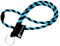 mia mai Tubular Lanyard (45 cm) Schlüsselband mit Sicherheitsverschluss, Schlüsselring Schlüsselanhänger (Blau/Schwarz)