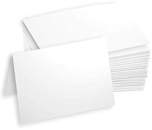 Hamilco White Cardstock Paper, Folded Cards – 5 x 7, 80 lb Cover, Blank Greeting & Invitation Cards, Printer Friendly, 100 Pack