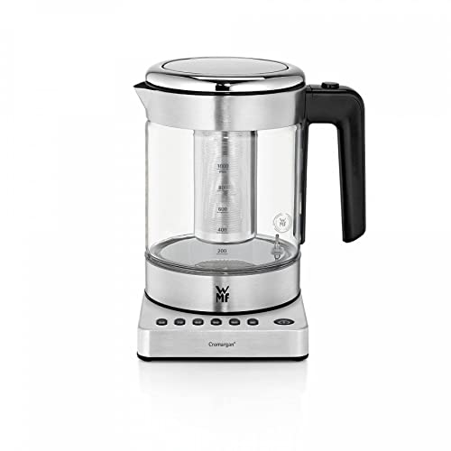 WMF Küchenminis 2 in 1 Vario Wasserkocher mit Temperatureinstellung, 1,0l, 1900 W, Teekocher Glas mit Teebeutelhalter und Sieb