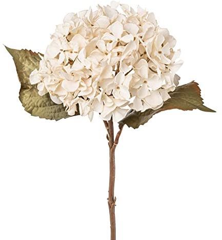 Kunstblumen Hortensie 46 cm. Textilblume in Trockenblumenoptik. Creme BEIGE
