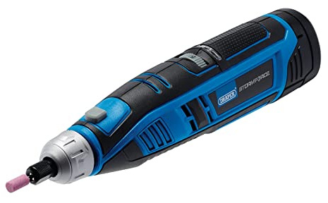 Draper 07849 Storm Force 10.8V Power Interchange Rotary Multi-Tool Kit, 1 x 1.5Ah Battery, x Fast Charger (50 Piece), Blue and Black