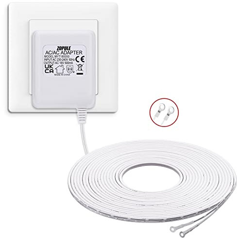 Video doorbell Special Power Transformer, 18 Volt 500MA for Ring doorbell Power Adapter, Compatible with Ring, Nest, Wyze Wireless Video doorbell (with 196in Cable White)
