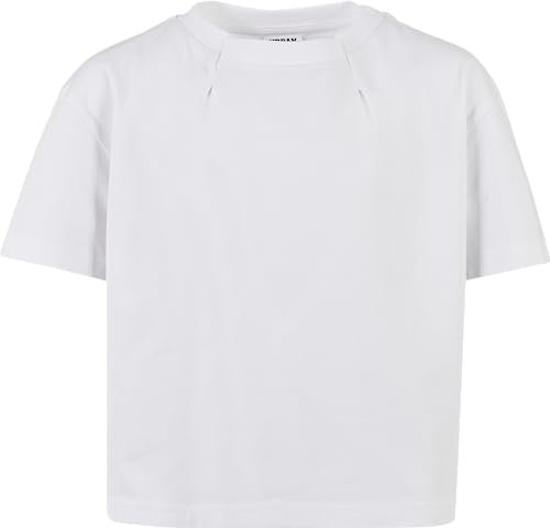 Urban Classics Mädchen Girls Organic Oversized Pleat Tee T-Shirt, White, 146/152 cm