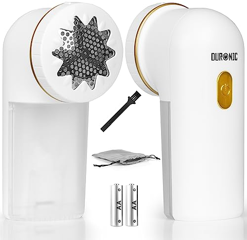 Duronic FS22 WE Fusselrasierer, Fusselentferner mit 2 Geschwindigkeitsstufen, Stoffrasierer zum Entfernen von Fussel und Flusen, Inkl. Zubehör, Weiß