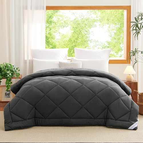 WAVVE Piumino Letto Matrimoniale 4 Stagioni 220x240 - Piumone Autunnale Invernale 220 x 240 cm - Coperta Trapunta 240x220 di Microfibra Sintetico, Grigio