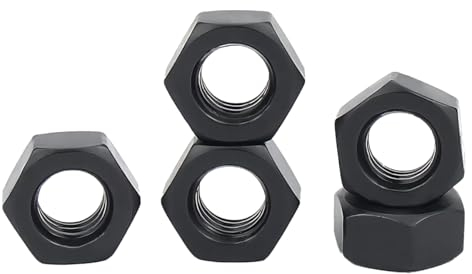Qrity 10 Pièces Écrous Hexagonaux M16 Noirs, Fixation Pour Le Boulonnage, L'écroutage et Le Maintien D'objets en Place