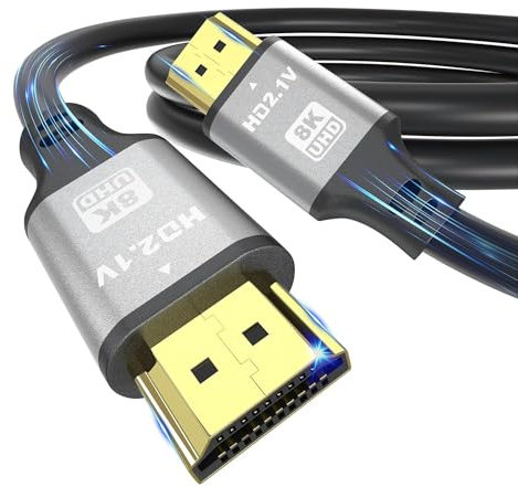 jojobnj 8K HDMI Kabel 0.5m, High Speed HDMI Kabel 48Gbps 8K@60Hz 4K@120Hz, HDCP 2.2 & 2.3, DTS:X, HDR 10 Kompatibel mit Roku TV/eARC/3D/PS5/HDTV/Laptop/Blu-ray
