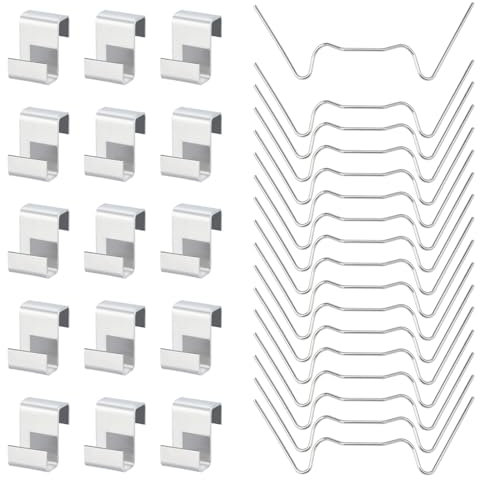 KTHZI 60 Pack Greenhouse Clips Stainless Steel Glass Pane (30 Pcs Glazing W Wire Clips and 30 Pcs Z Clips) Window Fixings for Aluminium Greenhouses Panels Polycarbonate