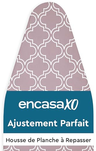 Encasa XO strykbrädsöverdrag och dyna 107 cm x 35 cm standardstorlek – tjockt 3 mm vadderat järnbrädesöverdrag med stoppning, skorg och fläckbeständig bomull, slitstark dragsko, tät passform