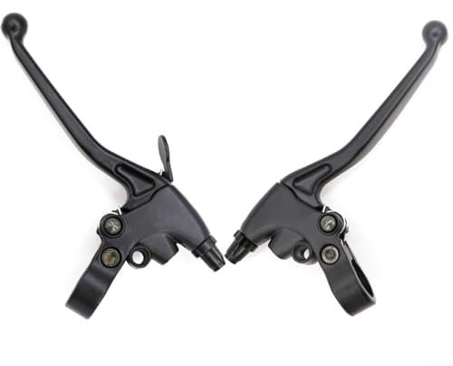 Sileduove 1 Paar Fahrradbremshebel, verlängerter Griff, Feststellbremshebel, Aluminiumlegierung, verdickter Bremshebel mit Parkfunktion für Dreiräder