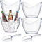 Ice Bucket Beer Bucket Beverage Tub, 4 Pcs 4 Liter Acrylic Wine Bucket Drinks Ice Bucket, Great for Home Bar Party Club Restaurant Camping, Chilling Beer, Champagne Wine, and Barware Accessories(4L)