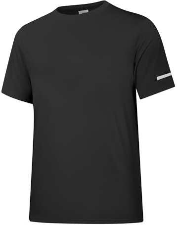 Men's Rash Guard UPF 50+ Sun Protection Clothing Short Sleeve T-Shirts for Men Lightweight Quick Dry SPF UV Swim Tees Black 01-M
