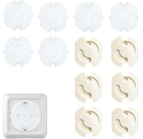 SULIUDAJI 12 Pièces Cache Prise Bébé Prises sécurité Enfant Protection de Prise à Enficher Prise Sécurité Enfant Sécurité Bébé Prise Sécurité (6 Blanc+6 Transparent)