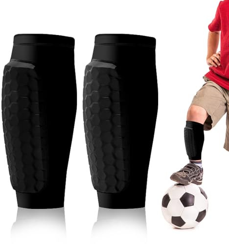 Schienbeinschoner Kinder Fussball – Atmungsaktiv & rutschfest Schienbeinschoner Fußball Herren | Für heranwachsende Fußballspieler entwickelt（72g/1 Paar）
