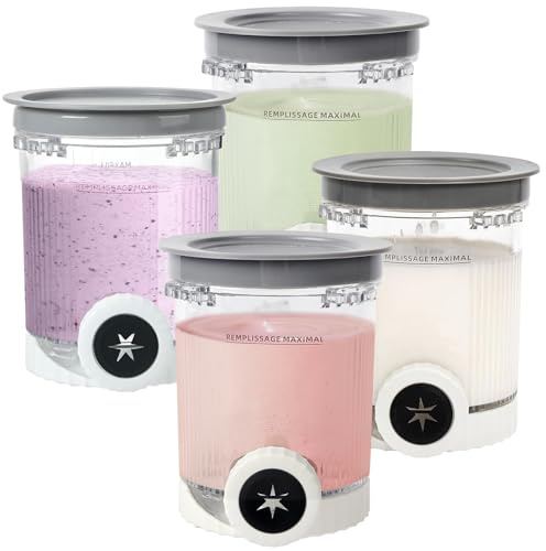 Behållare för Ninja Swirl, Tubs-tillbehör för Ninja Creami NC701 NC700 NC701Q CN701CO isbehållare för glass Creami Deluxe Behållare för Ninja Creami glassmaskin, diskmaskinställda (4 st)