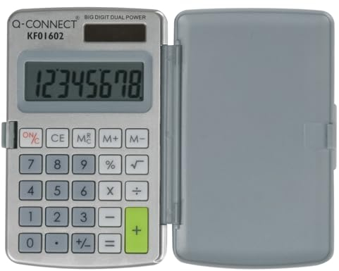 Q-CONNECT KF01602 Taschenrechner, 8 stellig, grau, 8-stellig