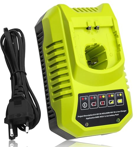 Moticett BCL14181H Chargeur de Remplacement pour Ryobi 9.6 V - 18 V Lithium-Ionen & Ni-Mh/Batterie