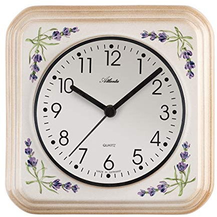 Atlanta Küchenuhr Landhaus Keramik Beige Lavendel - 6015
