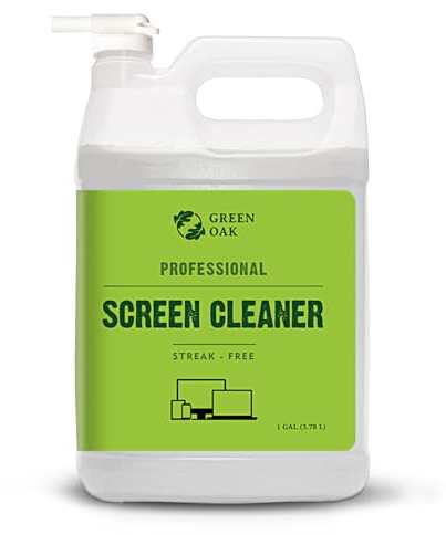 Green Oak Screen Cleaner Refill Professional Screen Cleaner Spray - Best for LCD & LED TV, Tablet, Computer Monitor, Phone - Safely Cleans Fingerprints, Dust, Oil (1 Gallon)