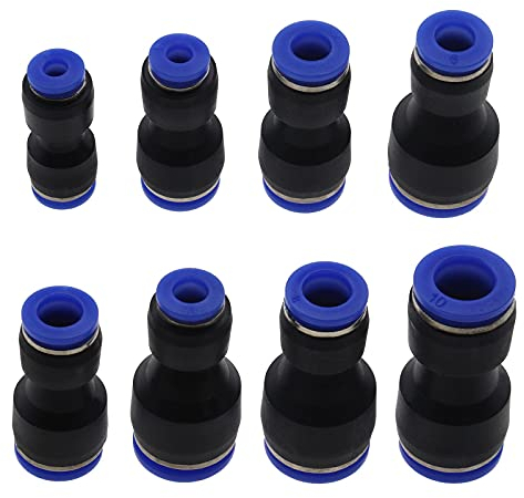 The Lord of the Tools 24x Plastic Pneumatic Push to Connect Fittings Tube Straight Fitting Reducer Adapter Quick Release Fit Air Water Lines Hose