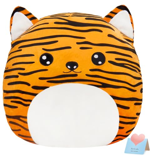 CozyWorld 15” Cute Tiger Plush Pillow Stuffed Animal Super Soft Sofa Cushion Plush Toy Car Trip Home Decors Birthday Valentines Gift for Kids Grandson Daughter Son