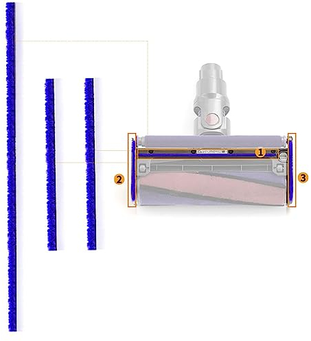 V6V7V8V10V11 Soft velvet Suction Strip 3pcs KiimSin 3 uds., tiras de felpa suave, accesorios aspiradora para Dyson V6 V7 V8 V10 V11, piezas de repuesto de cabezal de rodillo suave