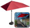 Balkon-Halbsonnenschirm mit Halterung, Einfacher Kurbelgriff Sonnenschirm Höhe 225 cm/245 cm Rechteckig Markt Garten Wand Halbschirm (Color : Rot, 68x45x23cm : 250x130cm)