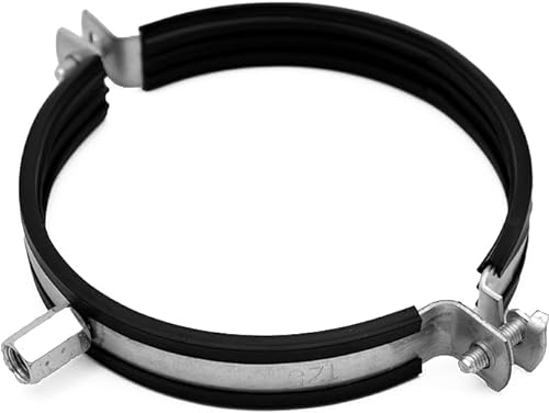 H&C VENT Abrazaderas Metalicas Para Tubos de Conducto Ø 200 mm con Junta de Goma Inserto │ Sargentos de Apriete │ Soporte Redondo para Escape de Conductos │ Para Tubo PVC, Metal, Plástico, Aluminio