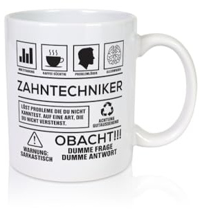 Achtung Probleme Zahntechniker | Zahnmedizin - Tasse Weiss - Kaffeetasse/Geschenk/Familie