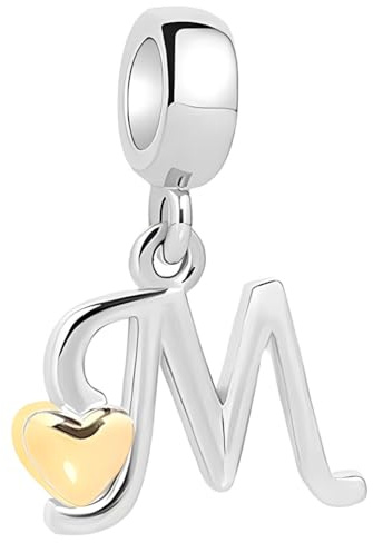 XWN Letra Charms Abalorios A-Z Alfabeto Colgante para mujer, plata de ley 925, compatible con pulseras y collares Pandora, compatible con pulseras europeas para mujeres y niñas