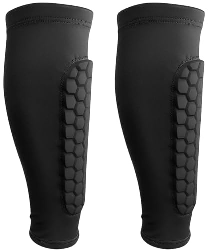 2 Pack Shin Defender Kids, Football Shin Pads for Boys and Girls, Lightweight Shin Guards with Adjustable Straps, 30cm Soccer Leg Protection