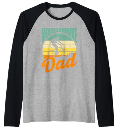 Papá De La Bicicleta De Montaña Padre Btt Papá Mountainbike Camiseta Manga Raglan
