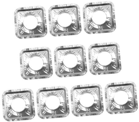 DIYEAH 20 pièces Protection Poêle Casserole Réutilisable Papier Aluminium Résistant Chaleur Couvre Brûleur Gazinière Gaz Protection Plan Travail Cuisine Carré